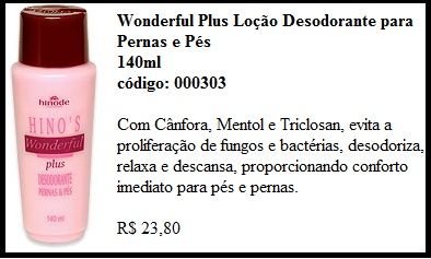 Wonderful Plus Loção Desodorante para Pernas e Pés 140ml